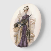  Edwardian Lady Fox Mode Illustratie Grote Klok (Hoek)