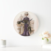 Edwardian Lady Fox Mode Illustratie Grote Klok (Huis)