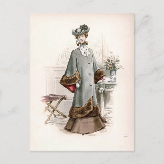 Edwardian Lady in een mooie Mode Briefkaart (Voorkant)
