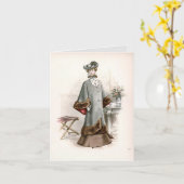 Edwardian Lady in een mooie  Mode Kaart (Gele Bloem)
