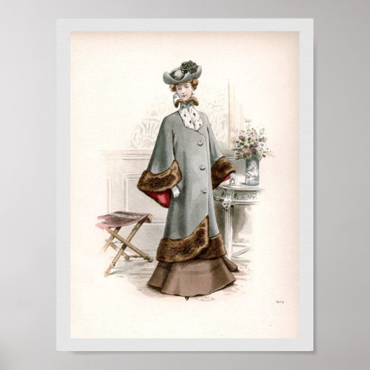 Edwardian Lady in een mooie  Mode Poster (Voorkant)