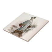 Edwardian Lady in een mooie Mode Tegeltje (Zijkant)