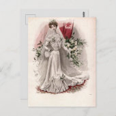 Edwardian Lady in Wedding Gown Mode Briefkaart (Voorkant / Achterkant)