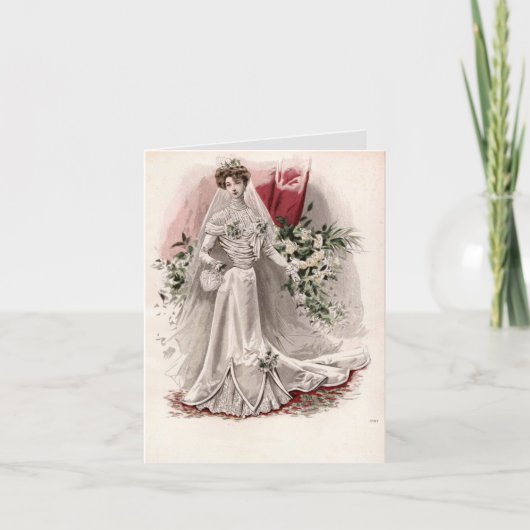 Edwardian Lady in Wedding Gown  Mode Kaart (Voorkant)
