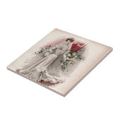 Edwardian Lady in Wedding Gown  Mode Tegeltje (Zijkant)