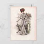 Edwardian Lady met  Mode van de overgrote meerderh Briefkaart (Voorkant / Achterkant)