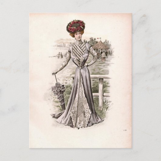 Edwardian Lady met  Mode van de overgrote meerderh Briefkaart (Voorkant)