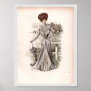 Edwardian Lady met Mode van de overgrote meerderh Poster