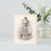 Edwardian Lady , met Rozen  Mode Briefkaart (Staand voorkant)