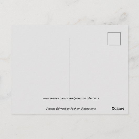 Edwardian Lady , met Rozen  Mode Briefkaart (Achterkant)