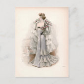Edwardian Lady , met Rozen  Mode Briefkaart (Voorkant)