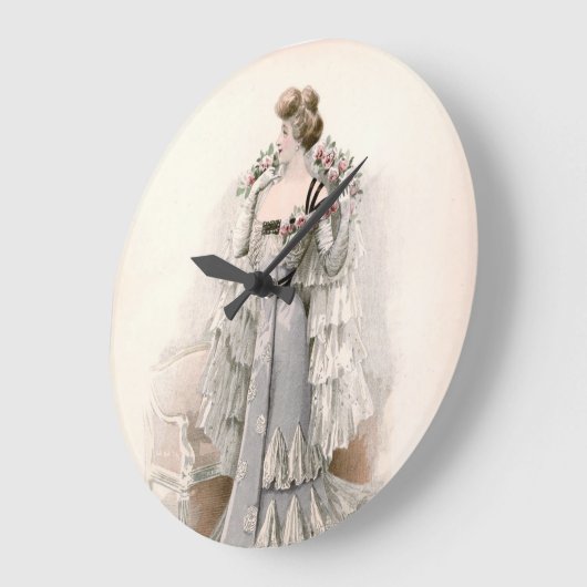 Edwardian Lady , met Rozen  Mode Grote Klok (Hoek)