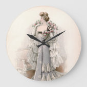 Edwardian Lady , met Rozen  Mode Grote Klok (Voorkant)