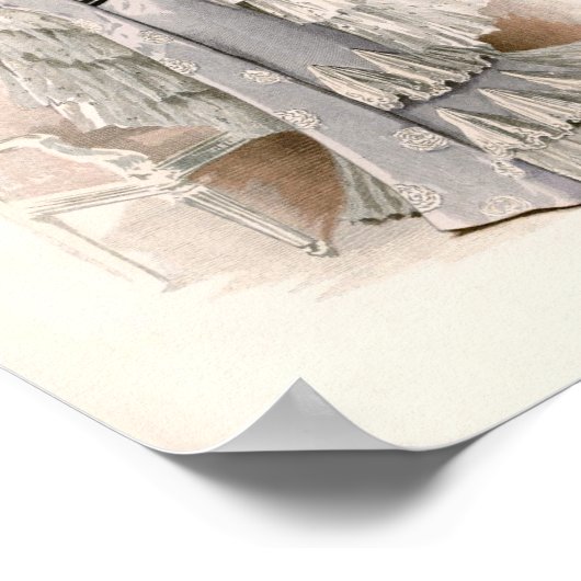 Edwardian Lady , met Rozen  Mode Poster (Hoek)