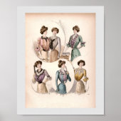 Edwardian Lady Mode Illustratie Poster (Voorkant)