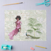 Edwardian Lady, Peacock met het schrijven van weef Tissuepapier (Craft)