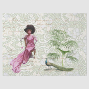 Edwardian Lady, Peacock met het schrijven van weef Tissuepapier