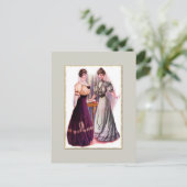 Edwardian Mode Briefkaart (Staand voorkant)