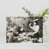 EDWARDIAN PERIODE PICNIC FUNNY FLY MAN BEAUTY VROU KAART (Staand voorkant)