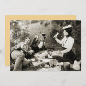 EDWARDIAN PERIODE PICNIC FUNNY FLY MAN BEAUTY VROU KAART (Voorkant / Achterkant)