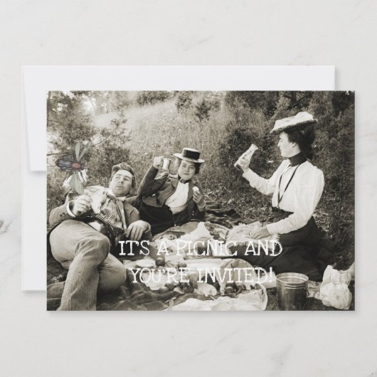 EDWARDIAN PERIODE PICNIC FUNNY FLY MAN BEAUTY VROU KAART (Voorkant)