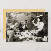 EDWARDIAN PERIODE PICNIC FUNNY FLY MAN BEAUTY VROU KAART (Voorkant / Achterkant)