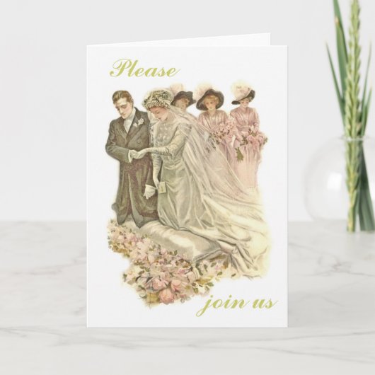 Edwardian Vintage Wedding Invitation Kaart (Voorkant)