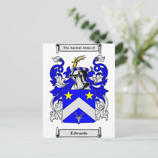 Edwards (Engels) wapenschild Briefkaart (Staand voorkant)