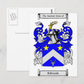 Edwards (Engels) wapenschild Briefkaart (Voorkant / Achterkant)
