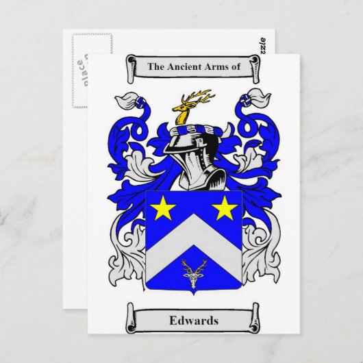 Edwards (Engels) wapenschild Briefkaart (Voorkant / Achterkant)