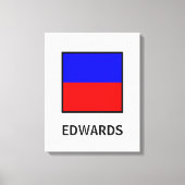 Edwards familienaam nautische vlag canvas afdruk (Voorkant)
