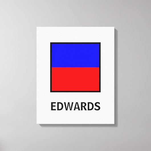 Edwards familienaam nautische vlag canvas afdruk (Voorkant)