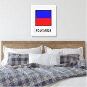 Edwards familienaam nautische vlag canvas afdruk (Insitu (Slaapkamer))