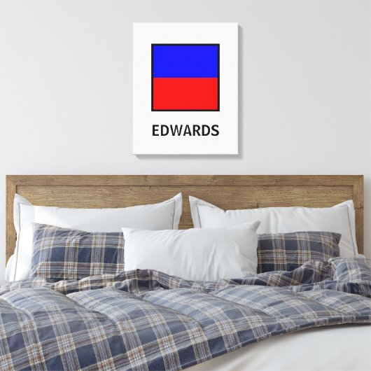 Edwards familienaam nautische vlag canvas afdruk (Insitu (Slaapkamer))