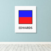 Edwards familienaam nautische vlag canvas afdruk (Insitu (Houten vloer))