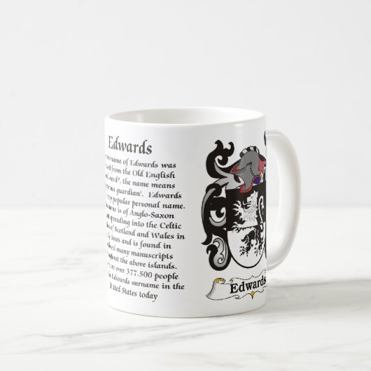 Edwards Family Coat of Arms a mok (Voorkant rechts)