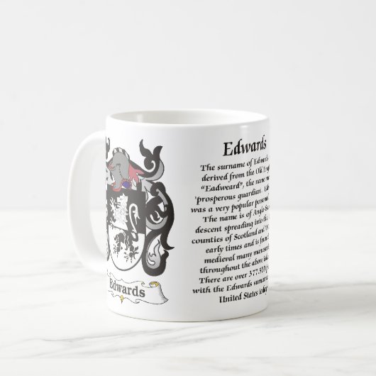 Edwards Family Coat of Arms a mok (Voorkant links)