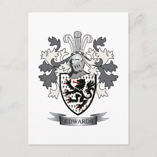 Edwards Family Crest Coat of Arms Briefkaart (Voorkant)