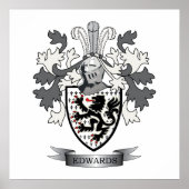 Edwards Family Crest Coat of Arms Poster (Voorkant)