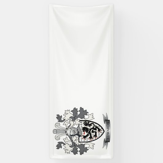 Edwards Family Crest Coat of Arms Spandoek (Verticaal)