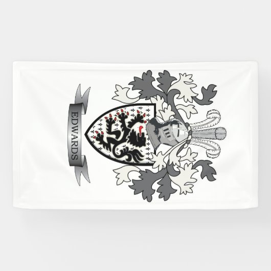 Edwards Family Crest Coat of Arms Spandoek (Horizontaal)