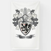 Edwards Family Crest Coat of Arms Spandoek (Verticaal)