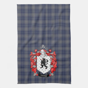 Edwards Family Crest en Tartan Theedoek
