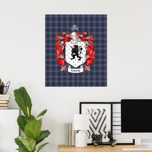 Edwards Family Crest Poster (Thuiskantoor)