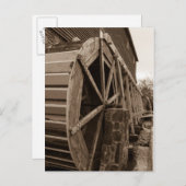 Edwards Water Wheel Sepia Briefkaart (Voorkant / Achterkant)