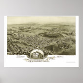 Edwardsville, PA Panoramic Map - 1892 Poster (Voorkant)