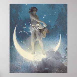 Edwin Blashfield Stars Scattering Art Nouveau Poster