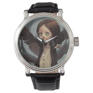 Edwin gotische zwarte kraai grunge horloge