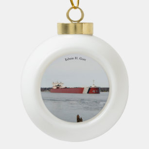 Edwin H. Gott ball of sneeuwvlokkaneelvormig Keramische Bal Ornament