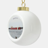 Edwin H. Gott ball of sneeuwvlokkaneelvormig Keramische Bal Ornament (Rechts)